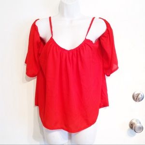 🌟5 for $25🌟 Red Cold Shoulder Top